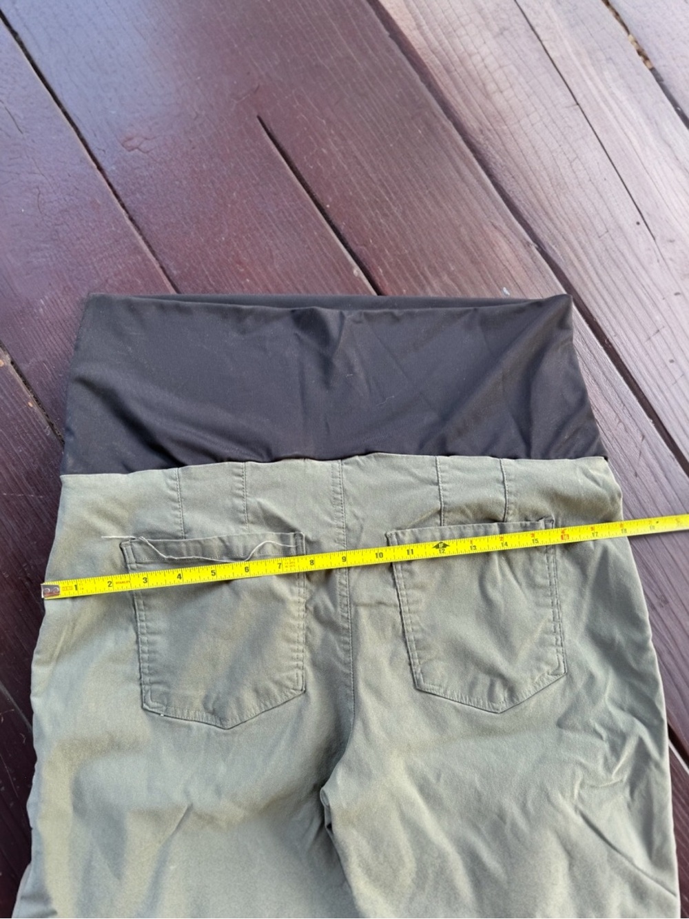 Tribal Olive Green Maternity Pants Size 10 - Picture 6 of 6